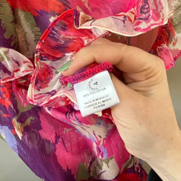 Revolve Misa Los Angeles Trina Floral Chiffon Dress - S - Picture 7 of 8